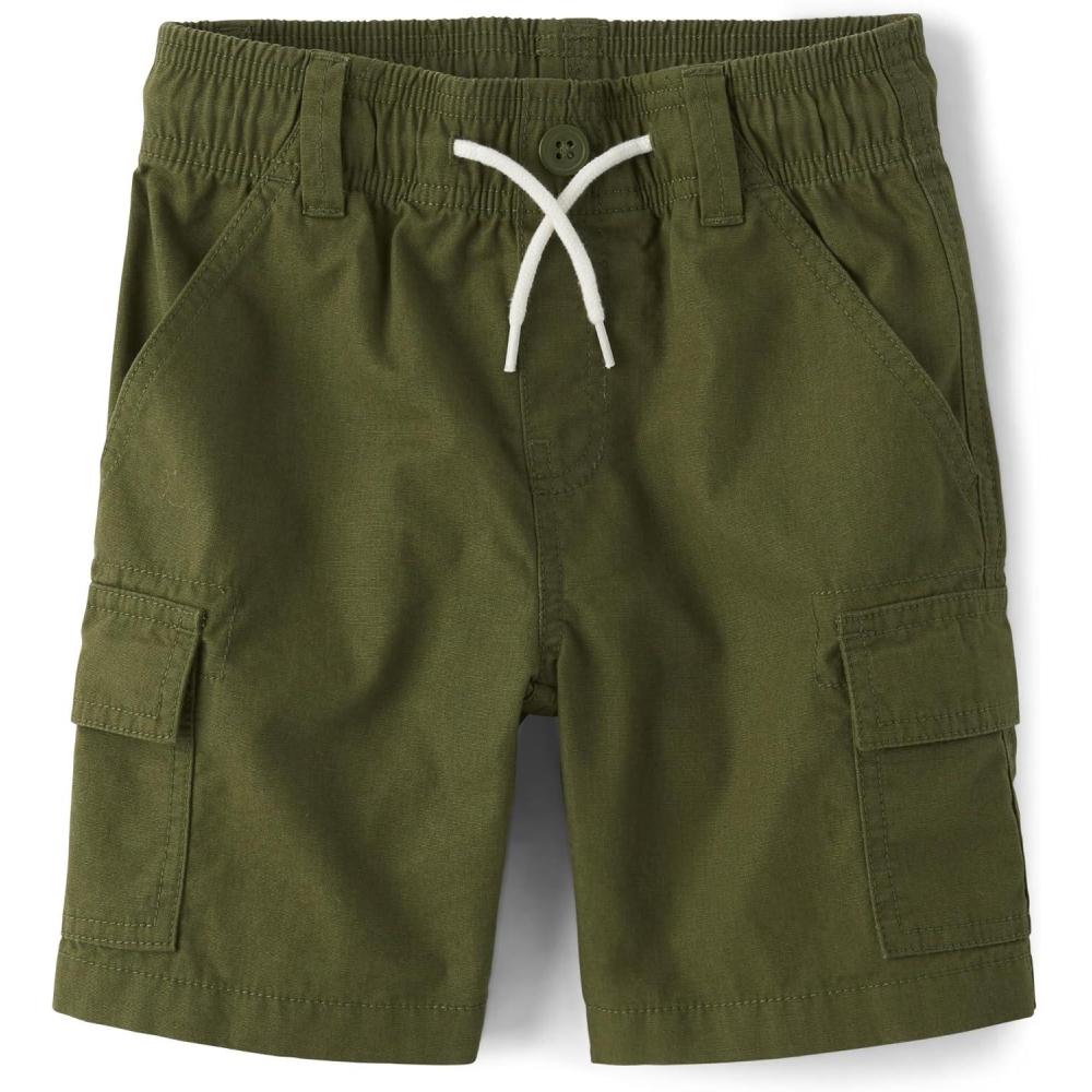 imageThe Childrens Place Boys Pull on Cargo ShortsOlive Green