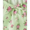 The Children’s Place Girls Smocked Short Sleeve Tops(Green Glow Hem Puff)