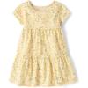 The Children’s Place Baby-Girls and Toddler Tiered Dress, Short Sleeve(Vanilla Wafer)