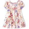 The Children’s Place Baby-Girls and Toddler Tiered Dress, Short Sleeve(White Daisy Puff Sleeve)