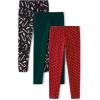 The Children’s Place Big Girls’ Fashion Leggings, Heather Grey 47827 (Pack of 2), Large/10/12(Candy Cane/Green/Red)