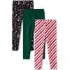 The Children’s Place Big Girls’ Fashion Leggings, Heather Grey 47827 (Pack of 2), Large/10/12(Festive 3-pack)