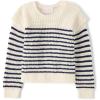 The Children’s Place,Baby Girls,and Toddler Long Sleeve Crew Neck Pullover Sweater,Ivory Stripes,5 Years