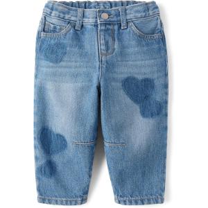 The Children’s Place Baby-Girls and Toddler Barrel Leg Jeans(Peak Wash Hearts)
