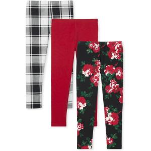 The Children’s Place Big Girls’ Fashion Leggings, Heather Grey 47827 (Pack of 2), Large/10/12(Black Roses/ Rose Parade/Plaid 3-pack)