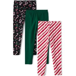 The Children’s Place Big Girls’ Fashion Leggings, Heather Grey 47827 (Pack of 2), Large/10/12(Festive 3-pack)