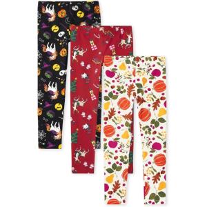 The Children’s Place Big Girls’ Fashion Leggings, Heather Grey 47827 (Pack of 2), Large/10/12(Halloween/Thanksgiving/Christmas 3-pack)