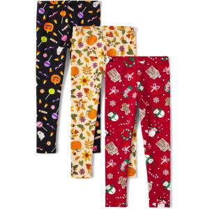 The Children’s Place Big Girls’ Fashion Leggings, Heather Grey 47827 (Pack of 2), Large/10/12(Spooky/Harvest/Snowman 3-pack)