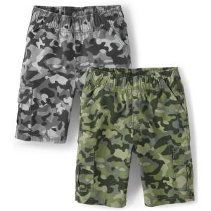 The Children’s Place Boys Pull on Cargo Shorts(Camo 2-pack)