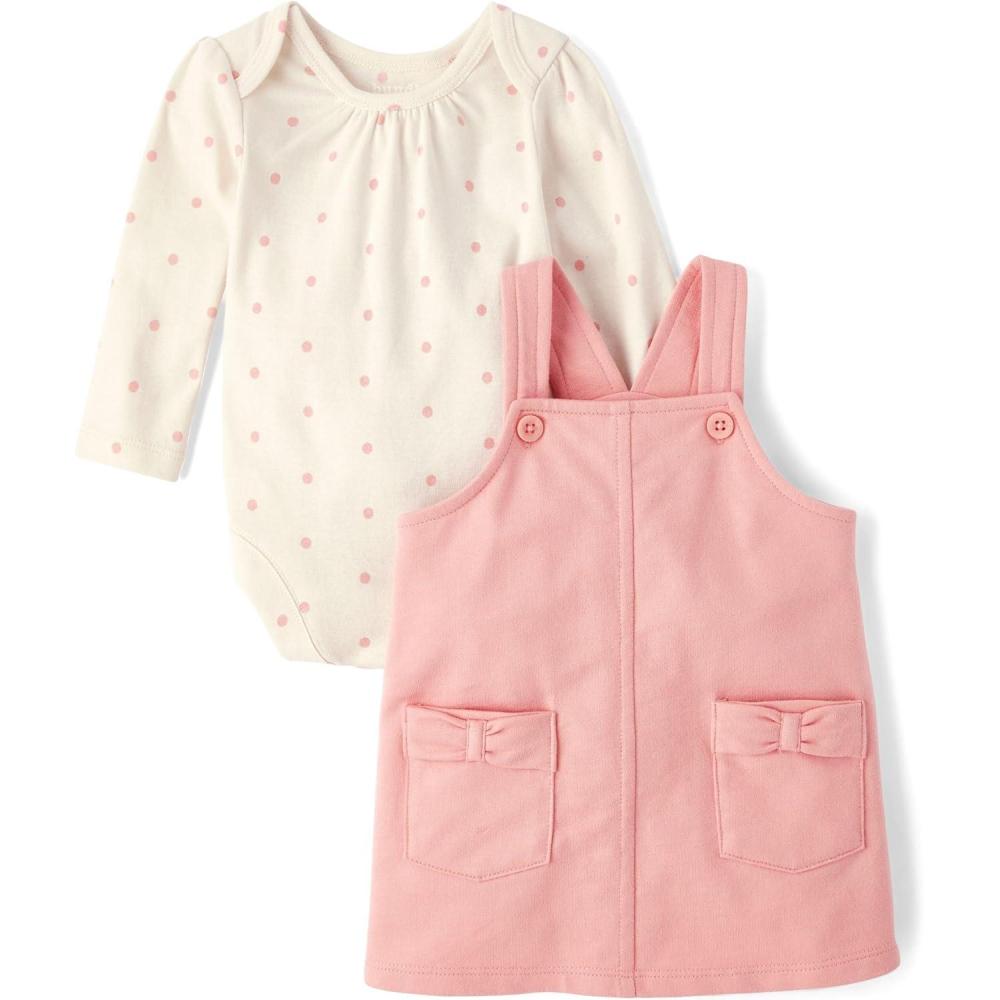 imageThe Childrens Place BabyGirls and Toddler Long Sleeve Top and Dress SetPink Kiss
