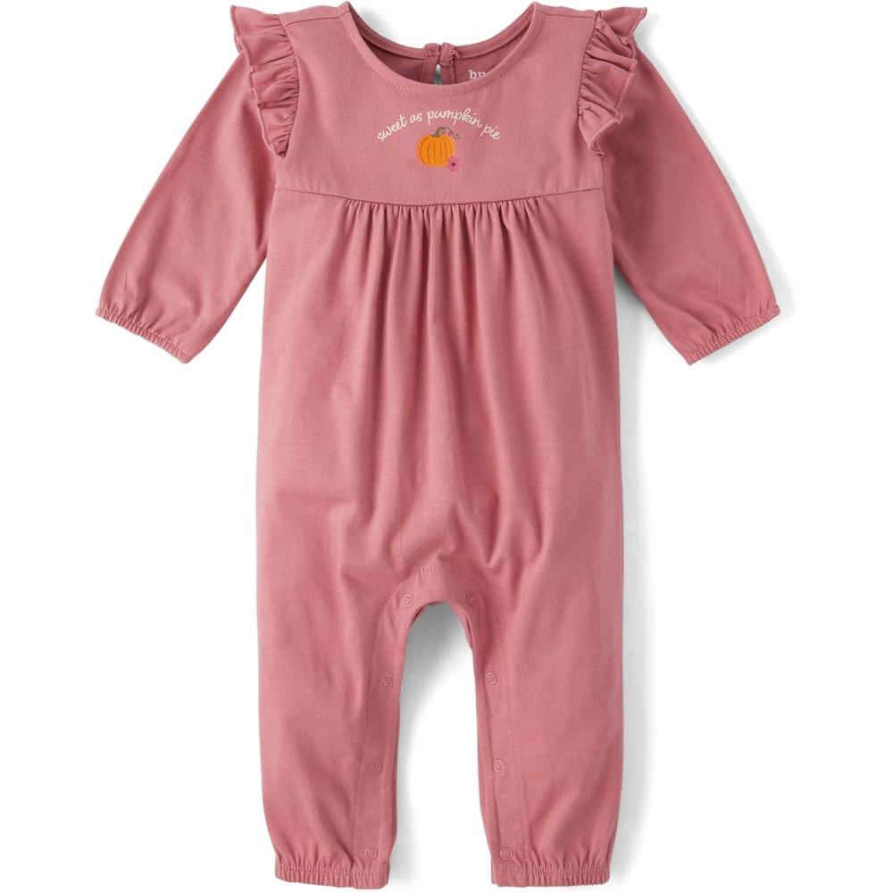imageThe Childrens Place babygirls And Newborn Long Sleeve Romper BodysuitPumpkin Pie