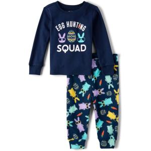 The Children’s Place Easter Family Matching Snug Fit Cotton Pajamas(Navy Bunny)