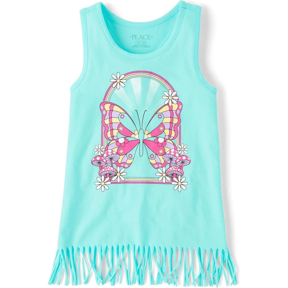 imageThe Childrens Place Girls Graphic Fringe Tank TopsSeagrove Butterfly