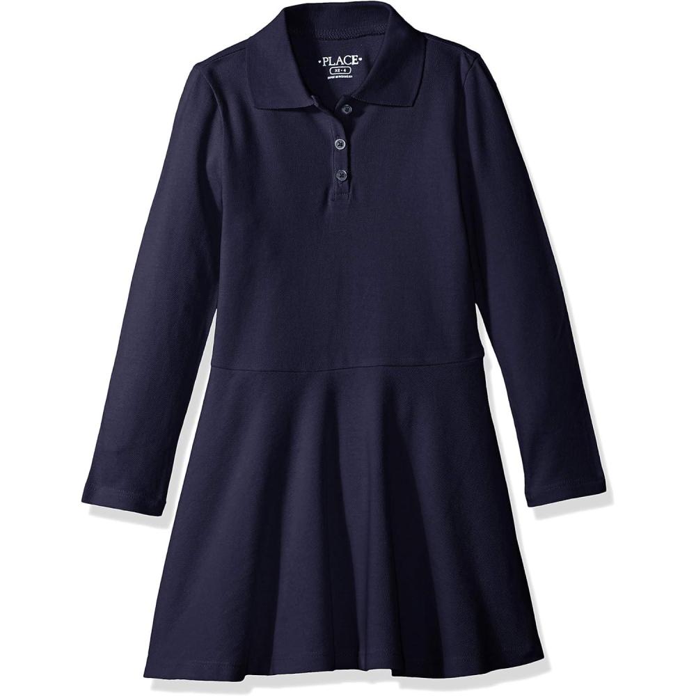 imageThe Childrens Place Girls Pique Polo DressDark Blue