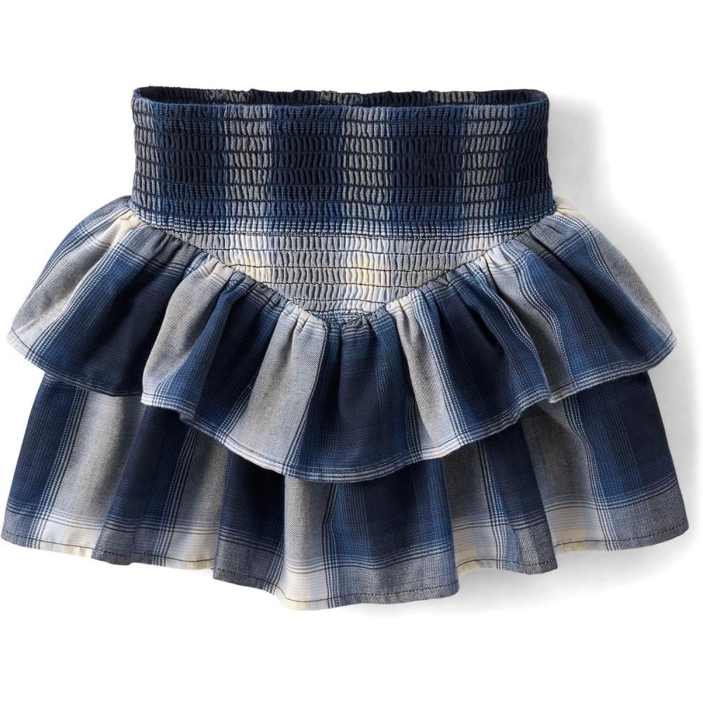 imageThe Childrens Place Girls Pull on Everyday SkirtsTidal Plaid Smocked
