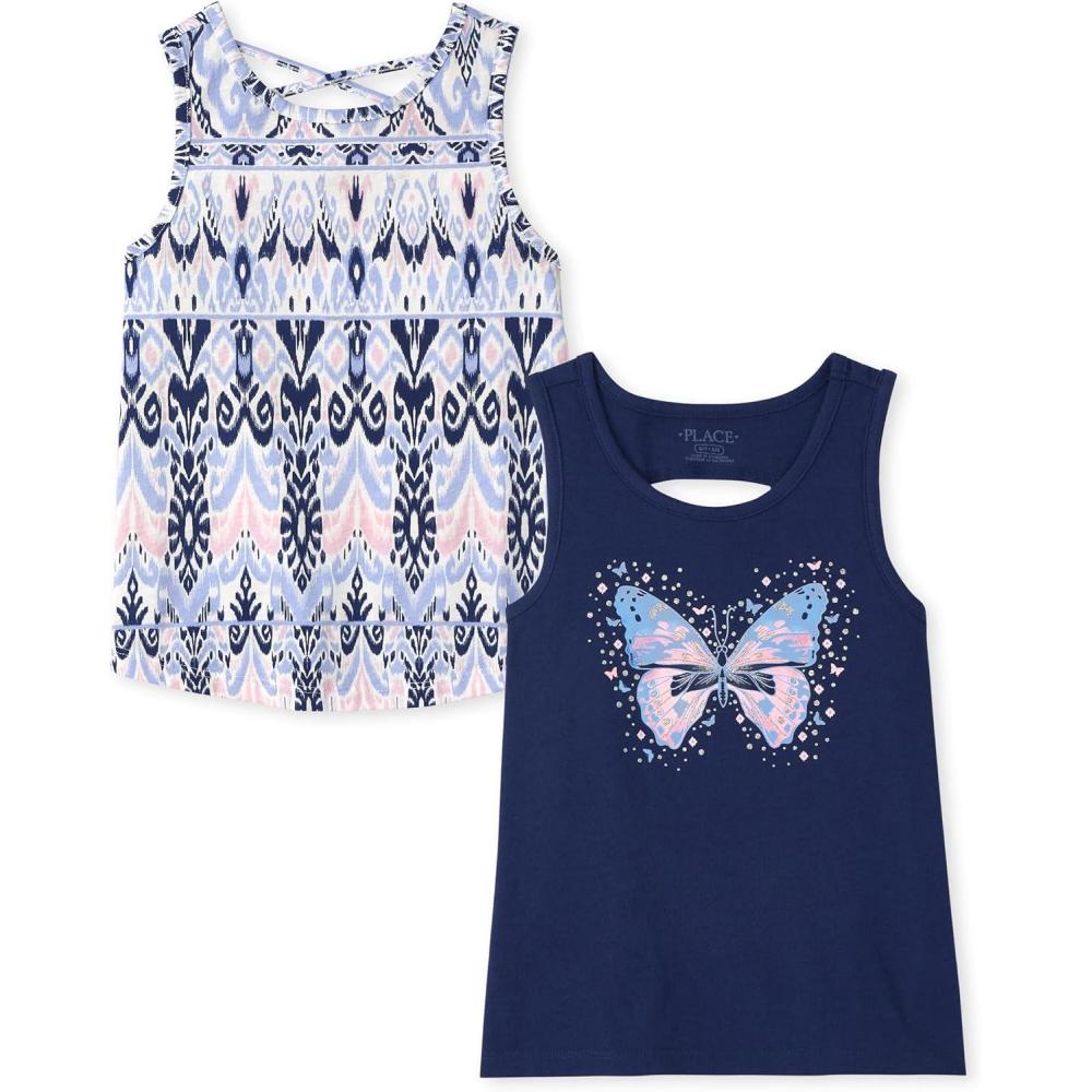 imageThe Childrens Place Girls Sleeveless Graphic Tank TopsMilky Way 2pack