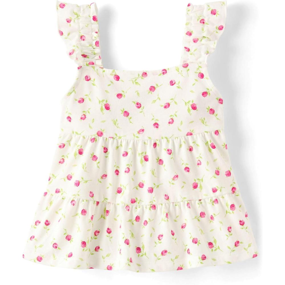 imageThe Childrens Place Girls Sleeveless Knit TopsSimply White Tiered