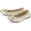 The Children’s Place Girls Closed Toe Ballet Flats(Metallic Gold Bow)