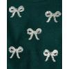 The Children’s Place Girls’ Long Sleeve Crew Neck Pullover Sweater(Balt Green Bows)