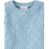 The Children’s Place Girls’ Long Sleeve Crew Neck Pullover Sweater(Chalk Blue Crochet)