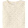 The Children’s Place Girls’ Long Sleeve Crew Neck Pullover Sweater(Fair Ivory Crochet)