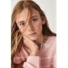 The Children’s Place Girls’ Long Sleeve Crew Neck Pullover Sweater(Fuzzy Pink Stripe)