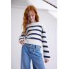 The Children’s Place Girls’ Long Sleeve Crew Neck Pullover Sweater(Tidal Stripe)