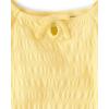 The Children’s Place Girls’ Smocked Short Sleeve Tops(Pale Sun Keyhole)