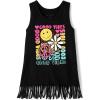 The Children’s Place Girls’ Graphic Fringe Tank Tops(Good Vibes)