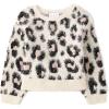 The Children’s Place Girls’ Long Sleeve Crew Neck Pullover Sweater(Leopard)