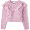 The Children’s Place Girls’ Long Sleeve Crew Neck Pullover Sweater(Lilac Ruffle)