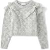 The Children’s Place Girls’ Long Sleeve Crew Neck Pullover Sweater(Mist Ruffle)