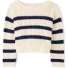 The Children’s Place Girls’ Long Sleeve Crew Neck Pullover Sweater(Tidal Stripe)