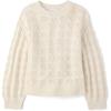 The Children’s Place Girls’ Long Sleeve Crew Neck Pullover Sweater(White Daisy)
