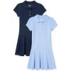 The Children’s Place Girls’ Pique Polo Dress(Lt Blue/Tidal 2-pack)