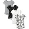 Grey/Black Flower/White/Butterfly 4-pack