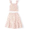 The Children’s Place Girls’ Smocked Top and Skirt 2 Piece Set(Simply White)