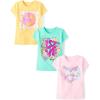The Children’s Place Girls’ Sports,Trends,Icons Short Sleeve Graphic T-Shirts,3 Pack(Be Kind/Love/Rainbow Heart)