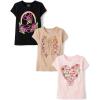 The Children’s Place Girls’ Sports,Trends,Icons Short Sleeve Graphic T-Shirts,3 Pack(Boot/Small Town Girl/Western Heart)