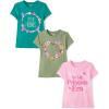 The Children’s Place Girls’ Sports,Trends,Icons Short Sleeve Graphic T-Shirts,3 Pack(Friends/Floral Heart/Princess Era)