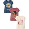 The Children’s Place Girls’ Sports,Trends,Icons Short Sleeve Graphic T-Shirts,3 Pack(Kindness/Girl/Sun Moon)