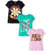 The Children’s Place Girls’ Sports,Trends,Icons Short Sleeve Graphic T-Shirts,3 Pack(Possible/Love/Be Kind)
