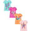 The Children’s Place Girls’ Trends,Icons Short Sleeve Graphic T-Shirts,4 Pack(Butterfly/Seahorse/Flamingo/Turtle)