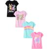 The Children’s Place Girls’ Trends,Icons Short Sleeve Graphic T-Shirts,4 Pack(Rainbow Paint/Kindness/Believe/Rainbow)