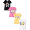 The Children’s Place Girls’ Trends,Icons Short Sleeve Graphic T-Shirts,4 Pack(Star/Be Kind/Daisy)