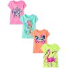 The Children’s Place Girls’ Trends,Icons Short Sleeve Graphic T-Shirts,4 Pack(Turtle/Butterfly/Flamingo/Seashorse)