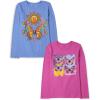 The Children’s Place Girls’ Unicorns,Sports,Butterflies Long Sleeve Graphic T-Shirts,2 Pack(Butterfly Sun/Butterflies)