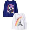 The Children’s Place Girls’ Unicorns,Sports,Butterflies Long Sleeve Graphic T-Shirts,2 Pack(Pairs/Rainbow)