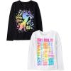 The Children’s Place Girls’ Unicorns,Sports,Butterflies Long Sleeve Graphic T-Shirts,2 Pack(This Girl/Rainbow Unicorn)