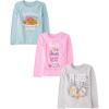 The Children’s Place Girls’ Unicorns,Sports,Butterflies Long Sleeve Graphic T-Shirts,3 Pack(Winter Sweet Treats)